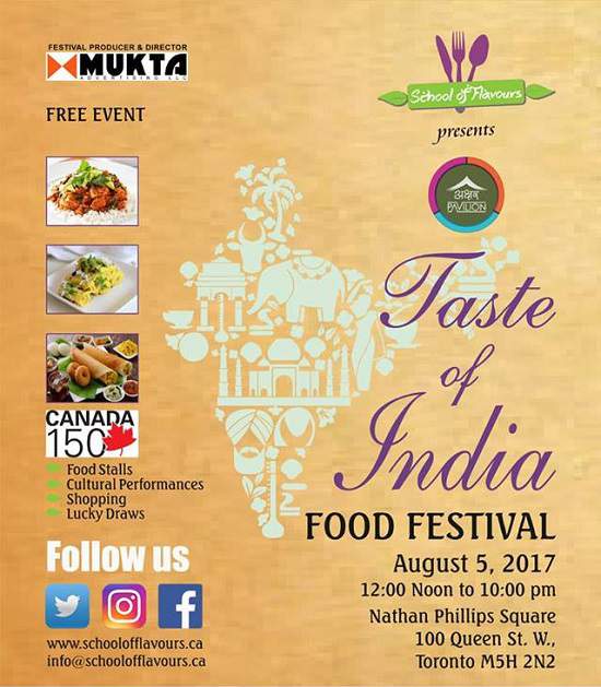 رویدادها | فستیوال غذای Taste of India از 5 آگوست در تورنتو