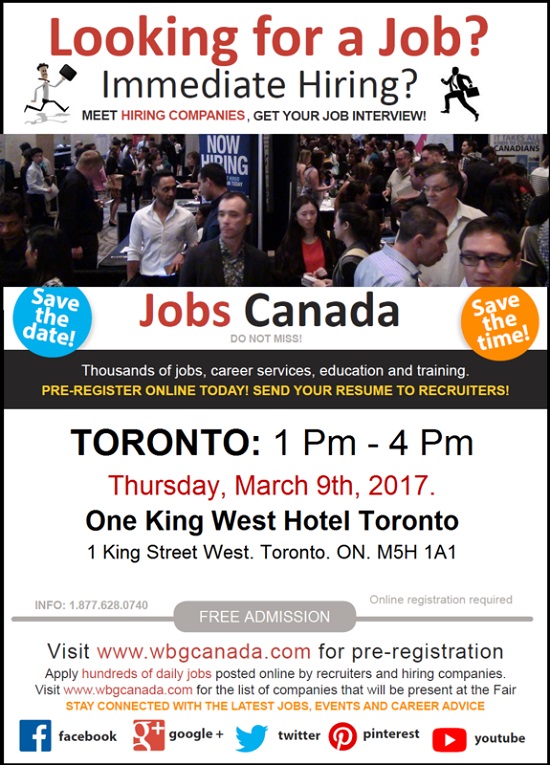تورنتو | نمایشگاه فرصتهای شغلی 9 مارچ در تورنتو